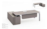 Bureau de direction en forme de L en panneaux de particules de style moderne avec armoire intégrée pour immeuble de bureaux - Vente en gros