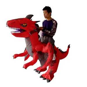 Traje inflável para crianças e adultos, fantasia de T Rex, cosplay, fantasia divertida de passeio em animal, dragão e dinossauro, novo design