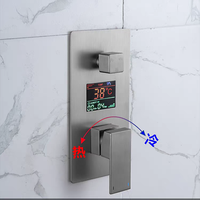 Ensemble de douche thermostatique mural avec mitigeur de pluie encastré en or, robinets de douche de bain avec affichage numérique