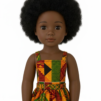 Poupée éducative en vinyle souple de 18 pouces, personnalisable, peau noire, afro-américaine, pour bébé fille