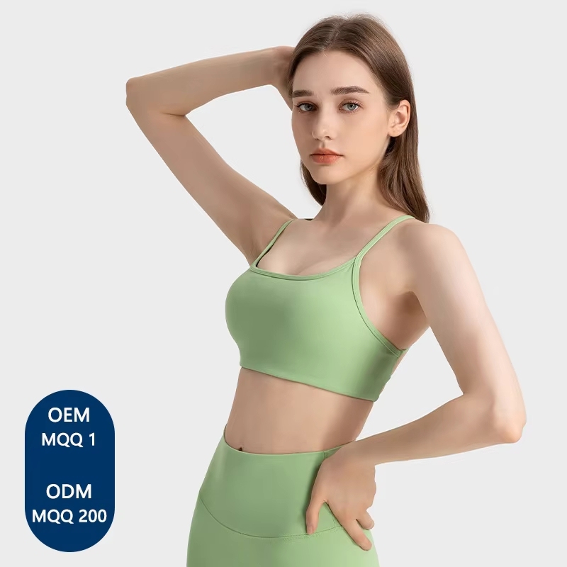 Women's High Impact Yoga Running Crop Top Sexy Strappy Sports Bra With Custom Logo Workout Fitness Gym