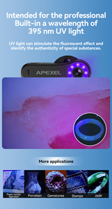 APEXEL 40X/80X/120X <span class=keywords><strong>Macro</strong></span> Focus Phone Microscope Lens avec lumière LED Phone Camera Attachment MF Focus ABS Material - Product Image 5