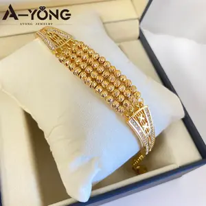 Dubai Style Vintage Jewelry 18k Gold Plated Bracelet Women's Jewelry Multi Layer Bead Bracelet