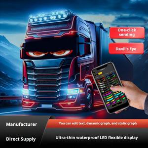 לוח תצוגה דיגיטלי עם תאורת LED דינמית בצורת עין של שטן, עם אנימציית הבהוב, מתאים לתערוכות חיצוניות, בעל דירוג IP54, נשלט מרחוק באמצעות בלוטות'. - Product Image 3