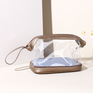 PVC <b>Makeup</b> Bag and Brush Canister Portable Travel Dry Wet Toiletry Purse Large Capacity Cosmetic Storage Organizer Bag <b>Case</b> - Product Image 3