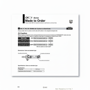 Cylindre de serrage CKP1A50-150YAZ SMC Pneumatics - Product Image 1