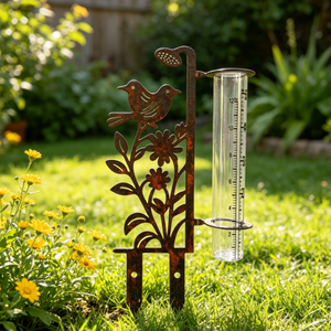 Pluviomètre en fer forgé, design Art Déco pour <span class=keywords><strong>jardin</strong></span>, patio, pelouse, grands chiffres faciles à lire - Product Image 1