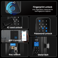 Serrure Intelligente Multi-Méthodes de Déverrouillage Écran Tactile Noyau de Serrure de Classe C Stockage de Données sur Carte Mémoire Serrure de Porte Électronique