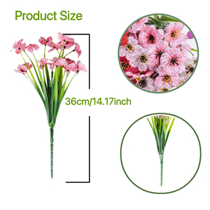 Fiore finto margherita con foglie di eucalipto fiori artificiali margherita per giardino interno esterno decorazione della casa di nozze - Product Image 6