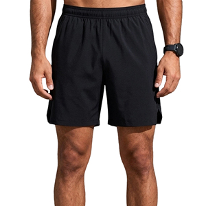 Pantalones cortos deportivos para hombre, de secado rápido, tela de alta elasticidad, cintura elástica, cordón interno, aberturas laterales para gimnasio, fitness, jogging - Product Image 1