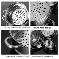 Vente en gros directe usine – Cuiseur vapeur multifonctionnel en acier inoxydable 304, 3 pièces, capacité 1-3L, compatible gaz et induction, pour cuisine et hôtellerie