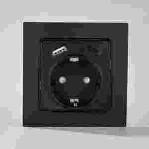 ELENDAX FH3008 Noir EU PC Panel TV Socket Femelle Mécanisme avec Port de Données RJ11 Téléphone TV/FM/2 Ports Prise Murale - Product Image 2