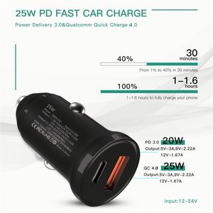 ที่ชาร์จในรถยนต์ USB C 25W รองรับ Quick Charge 3.0 PD Type C ชาร์จเร็วสำหรับโทรศัพท์มือถือ iPhone - Product Image 2
