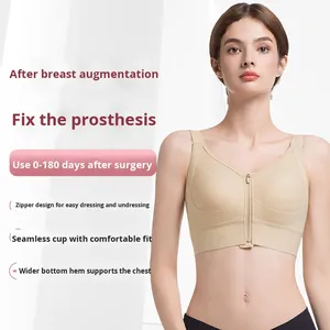 Soutien-gorge de fixation <span class=keywords><strong>post</strong></span>-<span class=keywords><strong>opératoire</strong></span> pour prothèse <span class=keywords><strong>mammaire</strong></span>, à fermeture avant, en nylon, avec support solide, pour la reconstruction <span class=keywords><strong>mammaire</strong></span> - Product Image 2