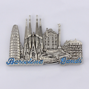 Precio de fábrica Imán de nevera de metal <span class=keywords><strong>3D</strong></span> Etiqueta de imán de España Diseños personalizados Recuerdo turístico de <span class=keywords><strong>BARCELONA</strong></span> personalizado - Product Image 1