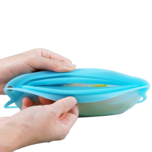 1000ml microwavable máy rửa chén an toàn đứng lên tái sử dụng Snack Ziplock Túi Bán buôn rò rỉ bằng chứng Silicone thực phẩm lưu trữ túi tủ đông - Product Image 4