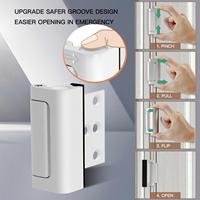 RHETECH 2 Paket Kunci Pintu Pengaman Anak Tanpa Kunci Warna Putih, Penguat Kunci Deadbolt 60mm Berlapis Aluminium Seng, Desain Pintar untuk Pintu Ayun ke Dalam