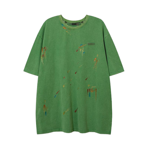 Camiseta Oversize de Punto para Hombre, Hecha en Taiwán, de Algodón con Spandex, Estilo Relajado, Artístico, Urbano e Informal - Product Image 1