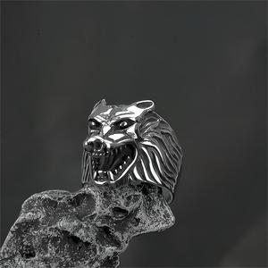 Wolf <b>Head</b> Stainless Steel Ring For Men Hip Hop <b>Style</b> Animal Shape Jewelry Gift - Product Image 2