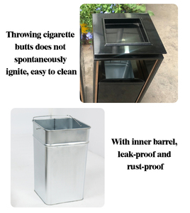 Kim loại chất thải bin với Gạt tàn đường sắt rác có thể Mall thang máy lối vào chống vân tay biểu tượng tùy chỉnh Thùng rác có thể - Product Image 5