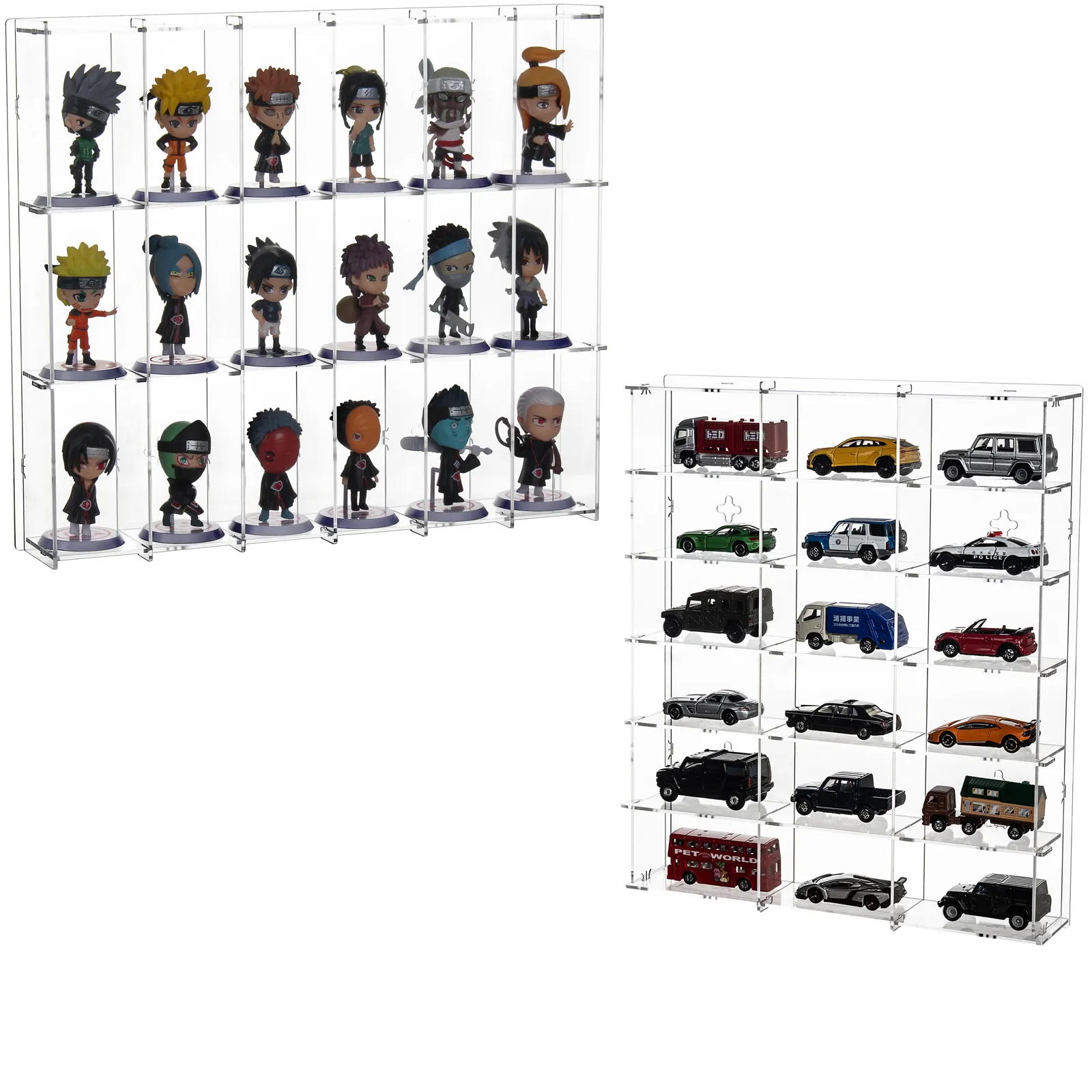 Caixa de armazenamento de brinquedos em acrílico transparente, mini modelo de carro Masters of the Universe, pop-doll, cartão esportivo, à prova de poeira, rack de exibição