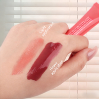 Baume à lèvres liquide personnalisé avec logo, tube souple 10 ml, hydratant longue durée, saveur fruitée, végétalien, marque privée