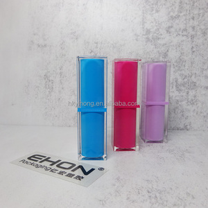 Tube à lèvres vide double couche carré, à embout incliné, avec coque extérieure transparente, pour emballage cosmétique - Product Image 5