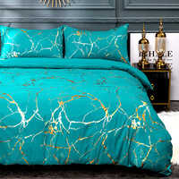 Parure de lit trois pièces personnalisable de qualité supérieure, texture estampée or, impression numérique, fibre chimique 40 fils, 400 fils/cm², style européen
