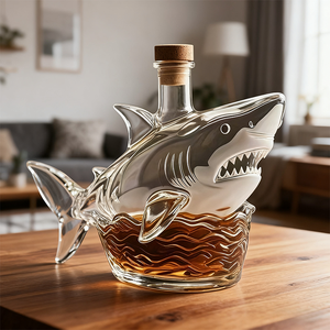 Piccola bottiglia di vino 320ml bottiglie di vino in vetro divertente creativo stile squalo spirito Decanter - Product Image 2