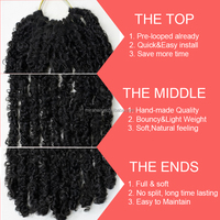 Nouvel Arrivage Extensions de Cheveux Synthétiques Longues 36 Pouces, Fausses Locs Papillon au Crochet, Effet Vieilli, Résistantes à la Chaleur