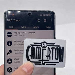 ป้ายดูแลรักษาเสื้อผ้าแบบ NFC โพลีเอสเตอร์ ซักได้ ขนาดสั่งทำพิเศษ - Product Image 1