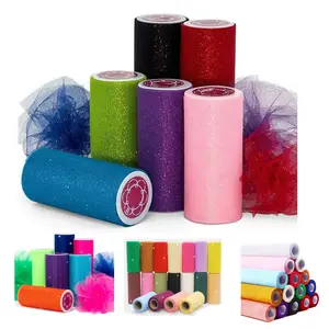 67 renkler sıcak satış yüksek kalite yumuşak tül rouleau paris glitter mesh tül sticker tül net çocuk balo için