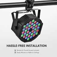 Projecteur PAR LED RGB 36 lumières professionnel avec télécommande RF pour éclairage de scène, mariages, fêtes à domicile et discothèques