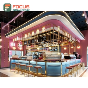 Freestanding Coffee Display Rack Retail Snack Shelf Natural Oak Finish Cafe Product Display Rack - Product Image 1