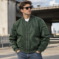 Blouson aviateur MA-1 personnalisé pour homme, veste de pilote avec logo brodé, vêtements d'extérieur streetwear en gros