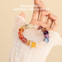 Bracelet en Citrine Naturelle, Améthyste et Pierre de Lune 11-12mm - Bijou Équilibrant Multi-Pierres Précieuses, Cadeau Spirituel pour Elle/Lui