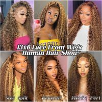 Perruque Lace Front Ombrée Cheveux Humains 13x6 Blond Miel 4/27 Ondulée Profonde Sans Colle Alibaba