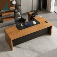 Bureau de direction en bois de pin massif écologique de style nordique, table de bureau en pin naturel, modèle JQYX-0078 pour le bureau du directeur, du patron