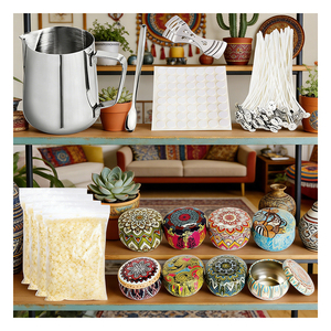 Kits de fabrication de bougies DIY en gros, emballage en pot, récipient métallique vide de luxe avec couvercle, logo personnalisé pour la cire de soja et l'affichage d'aromathérapie - Product Image 6