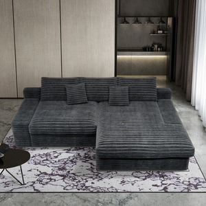 Juego de Sofás Seccionales Modulares Convertibles en Forma de L, Patas de Madera, Tapizado con Espuma Viscoelástica, Sofá Comprimido para Sala de Estar y Dormitorio - Product Image 6