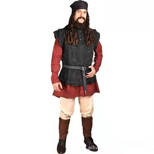 Costume d'archer médiéval pour adulte, armure de poitrine et tenue LARP en daim, veste de costume pour homme, haut d'<span class=keywords><strong>Halloween</strong></span> - Product Image 5