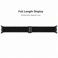 Bracelet en nylon tressé avec fermoir magnétique compatible avec Samsung Galaxy Watch8 40 mm 44 mm Watch8 Classic 46 mm, bracelet sport à ajustement sécurisé