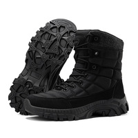 Bottes tactiques DF22 AS33 1601 en cuir PU noir, imperméables, respirantes, antidérapantes, durables, chaussures de randonnée en plein air toutes saisons, tige haute