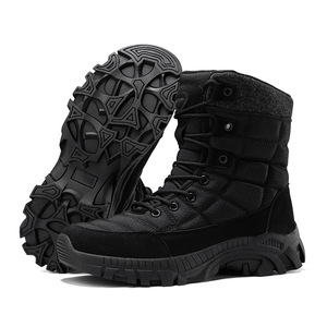 DF22 AS33 1601 Black PU Leather Tactical <b>Boots</b> Waterproof Breathable Non-Slip Durable Outdoor <b>Hiking</b> Shoes All Seasons High Top - Product Image 6