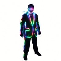 Veste LED RVB pleine couleur à pixels, Costume de danse, Tenue de performance Tron pour scène, salle de bal, danse lumineuse, tenue de soirée