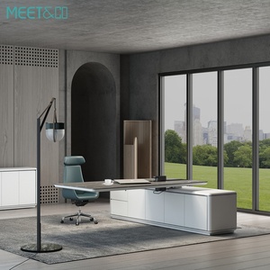 Modern Luxury Electric Adjustable Standing Desk for <b>Office</b> CEO & Directors WOOD Panel Top Executive <b>Table</b> for Hotels - Product Image 5