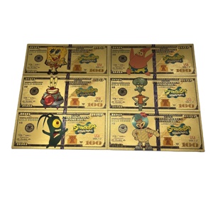 Phim Hoạt Hình Miếng Bọt Biển Bé 24K Mạ Vàng Tiền Giấy Chúng Tôi 100 Đô La Phim Hoạt Hình Tiền Giấy Phim Hoạt Hình Đồ Chơi Cho Trẻ Em Món Quà Sinh Nhật Trang Trí Nội Thất - Product Image 1