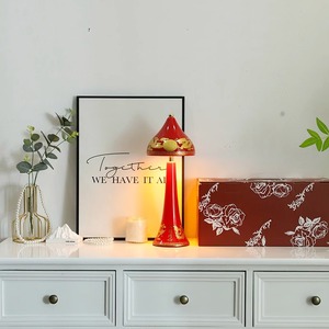 Lámpara de Mesa de Estilo Chino para Bodas, LED Rojo E27 con Interruptor, Lámpara Decorativa para Dormitorio o Sala de Estar - Product Image 3
