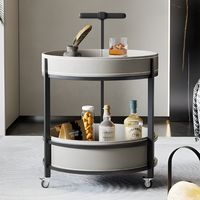 Table d'appoint de rangement rétro italienne, chariot console mobile en cuir de selle, style moderne, luxueux et minimaliste, pour salon, entrée, hôtel, atelier