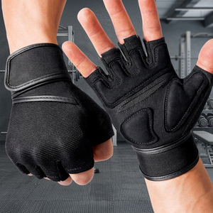 Gants de fitness demi-doigts robustes en Spandex/Nylon avec paume en maille respirante et sangle de poignet réglable pour la musculation et l'entraînement en salle de sport - Product Image 3